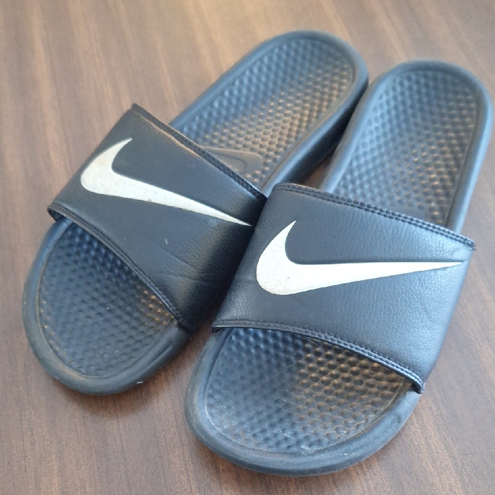 Nike Black and White Slide Sandals